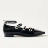Luke Schwarze Mary Jane Ballerinas aus Lackleder