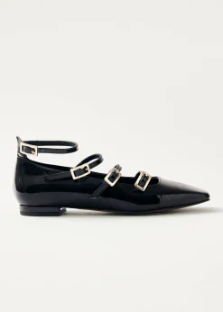 Luke Schwarze Mary Jane Ballerinas aus Lackleder