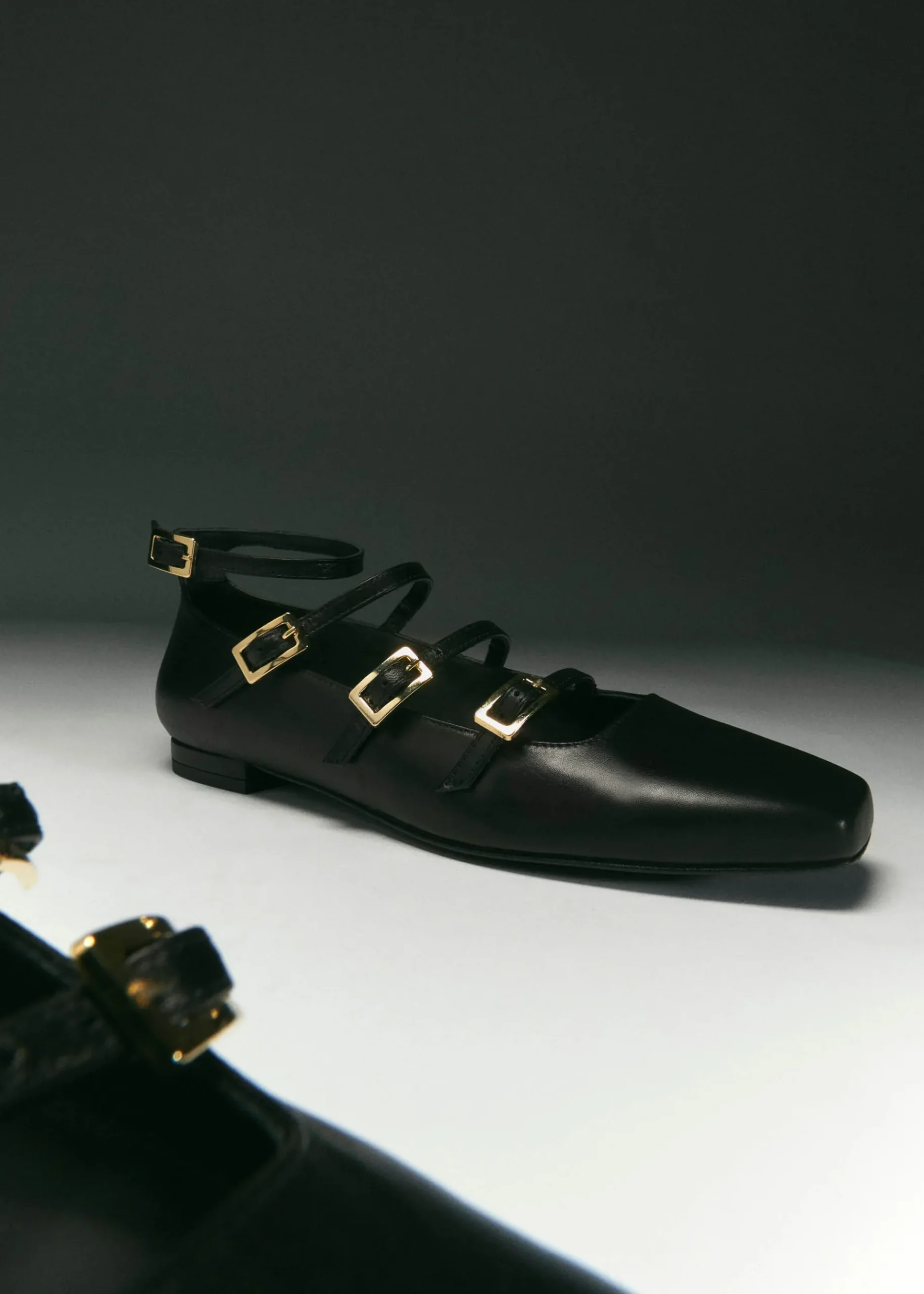 Luke Schwarze Mary Jane Ballerinas aus Leder