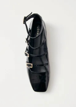Luke Schwarze Mary Jane Ballerinas aus Lackleder