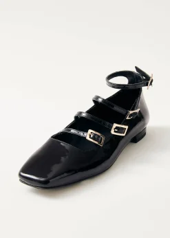 Luke Schwarze Mary Jane Ballerinas aus Lackleder
