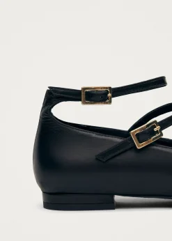 Luke Schwarze Mary Jane Ballerinas aus Leder