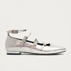 Luke Silberne Mary Jane Ballerinas aus Leder