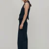 Megan Marineblaue Nadelstreifen-Hose