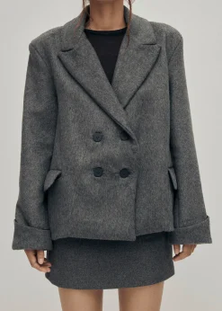 Mei Grauer Wollblazer