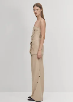 Moon Beige Top Hochwertiges Oberteil in Mondbeige