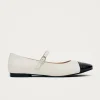 Musa Bicolor Black Cream Leather Ballet Flats