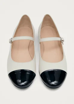 Musa Bicolor Black Cream Leather Ballet Flats