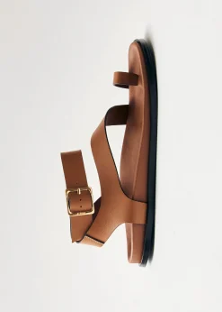 Myles Braune Ledersandalen