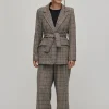 Nagano Braun Karierte Blazer