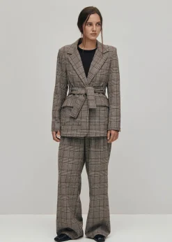 Nagano Braun Karierte Blazer