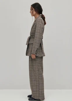 Nagano Braun Karierte Blazer