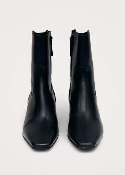 Nash Black Leather Ankle Boots