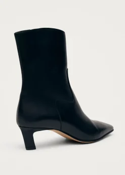 Nash Black Leather Ankle Boots