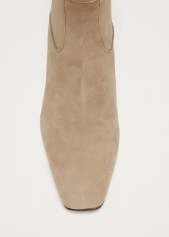 Nash Suede Beige Leather Ankle Boots