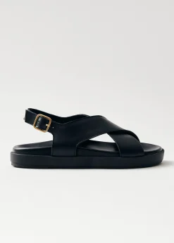 Nico Schwarze Ledersandalen