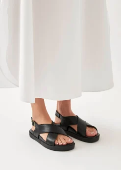 Nico Schwarze Ledersandalen