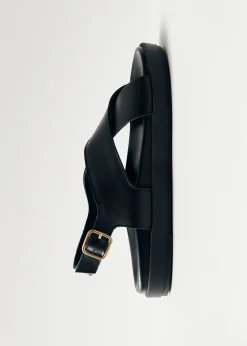 Nico Schwarze Ledersandalen