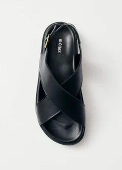 Nico Schwarze Ledersandalen