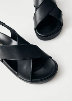 Nico Schwarze Ledersandalen