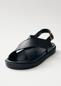 Nico Schwarze Ledersandalen