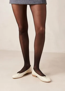 Oriana Cream Leather Ballet Flats