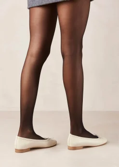 Oriana Cream Leather Ballet Flats