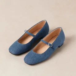 Por Do Sol Denim Blue Denim Ballet Flats