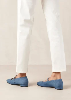 Por Do Sol Denim Blue Denim Ballet Flats