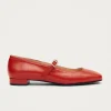 Por Do Sol Rote Leder-Ballerinas