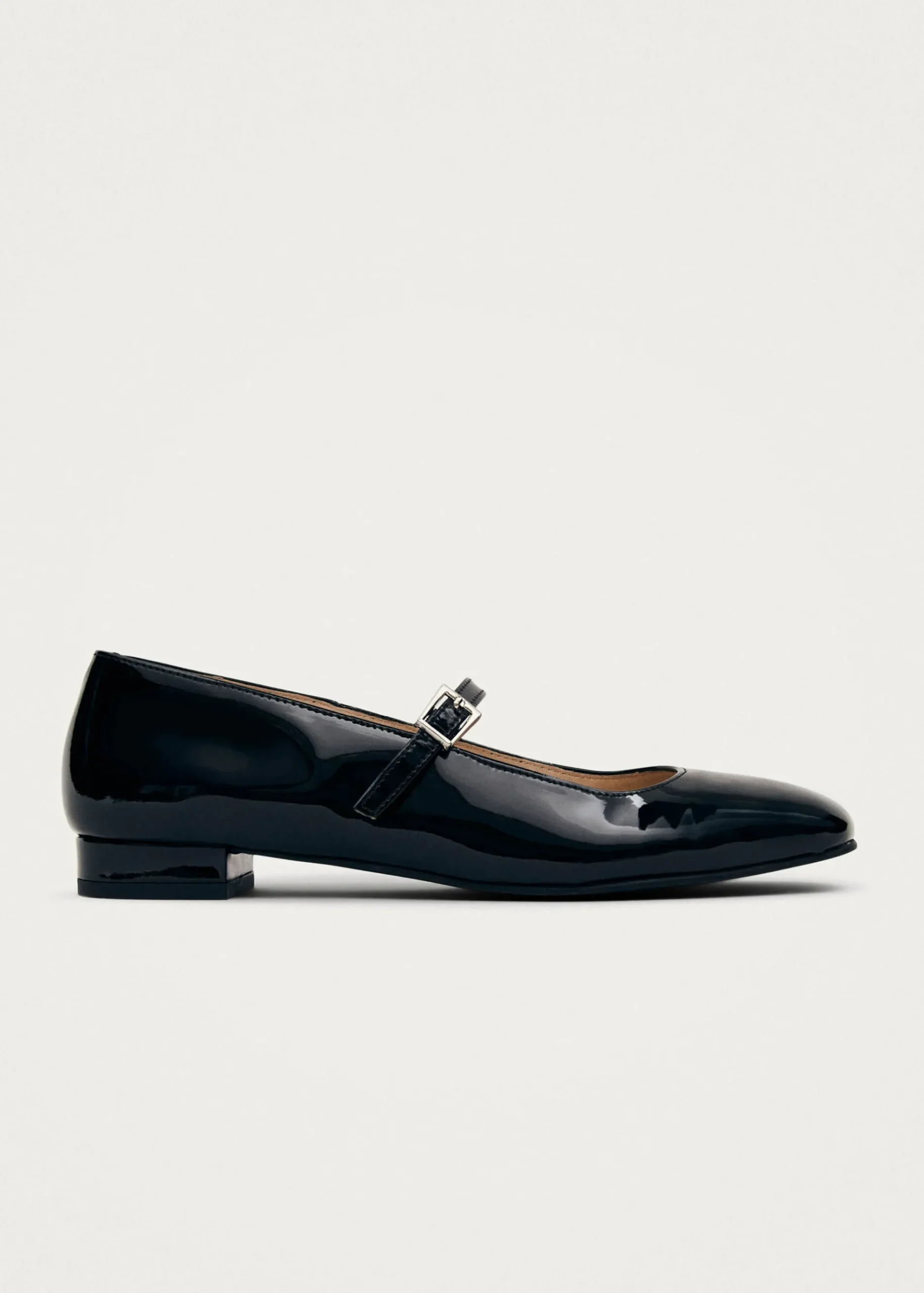 Por Do Sol Schwarze Lack-Ballerinas