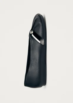 Ravena Black Leather Ballet Flats