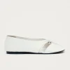 Ravena White Leather Ballet Flats