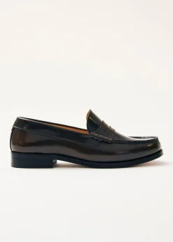 Rivet Braune Leder-Slipper