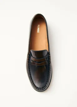 Rivet Braune Leder-Slipper