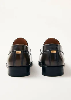 Rivet Braune Leder-Slipper
