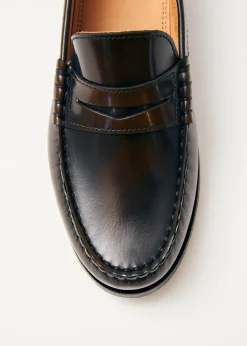 Rivet Braune Leder-Slipper
