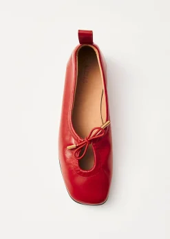 Rosalind Rote Leder Ballerinas