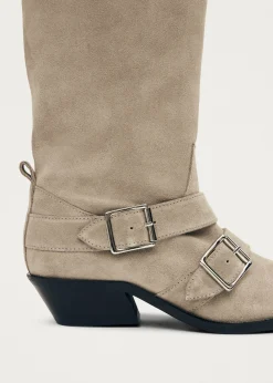 Ryder Suede Beige Leather Boots