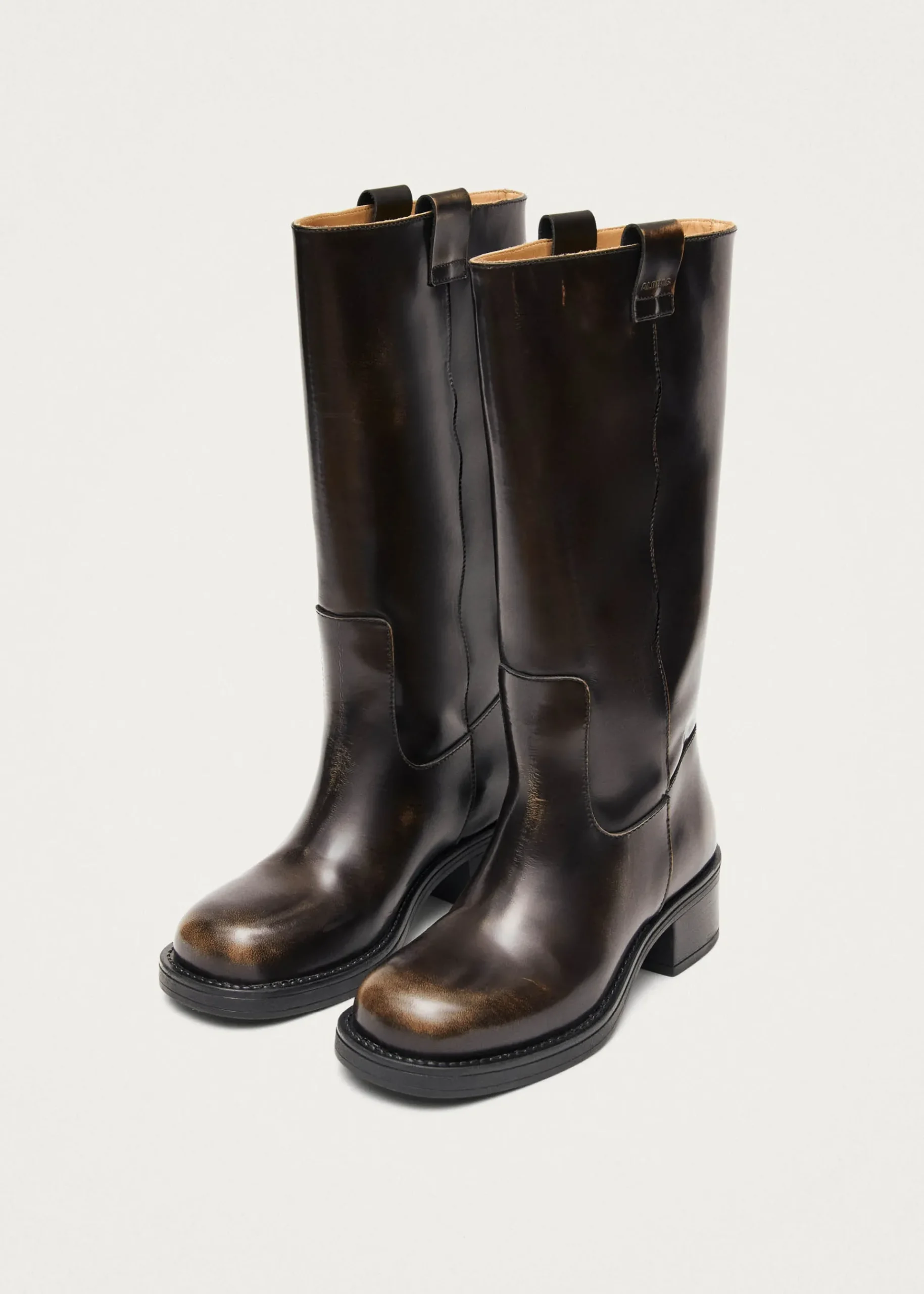 Sajan Braune Lederstiefel
