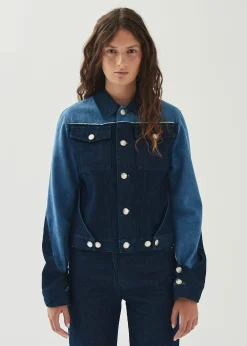 Sand - Bicolor Indigo Jeansjacke