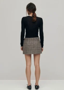 Shibuya Checks Brown Skirt