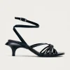 Soleia Schwarze Ledersandalen