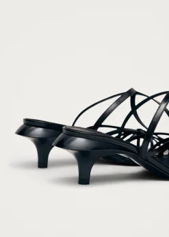 Soleia Schwarze Ledersandalen