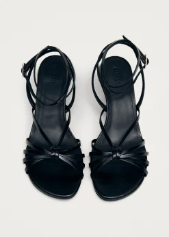 Soleia Schwarze Ledersandalen