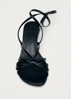 Soleia Schwarze Ledersandalen