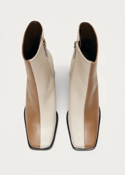 South Bicolor Braun-beige Lederstiefel