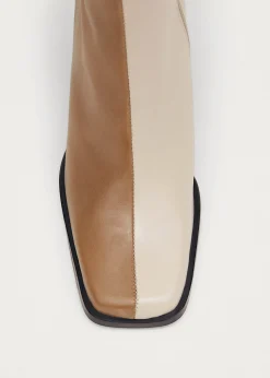 South Bicolor Braun-beige Lederstiefel