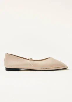 Sway Cremefarbene Leder-Ballerinas