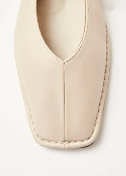 Sway Cremefarbene Leder-Ballerinas